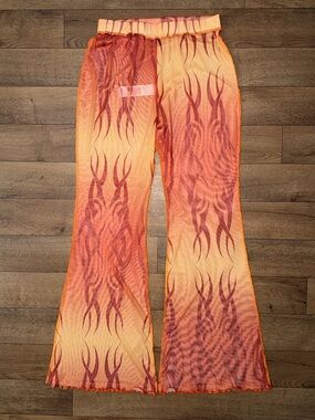 New Girl Order Size 14 Heartbreaker Mesh Flare Pants Festival Dolls Kill NGOrder